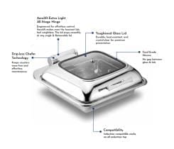 Chaffing Dish - Electric Type-Square Full Glass Lidcapacity: 6.5Ltr